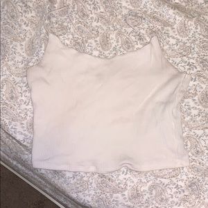 White ribbed crop top